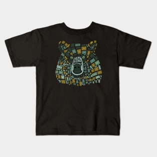 Abstract Mosaic Bear Face Kids T-Shirt